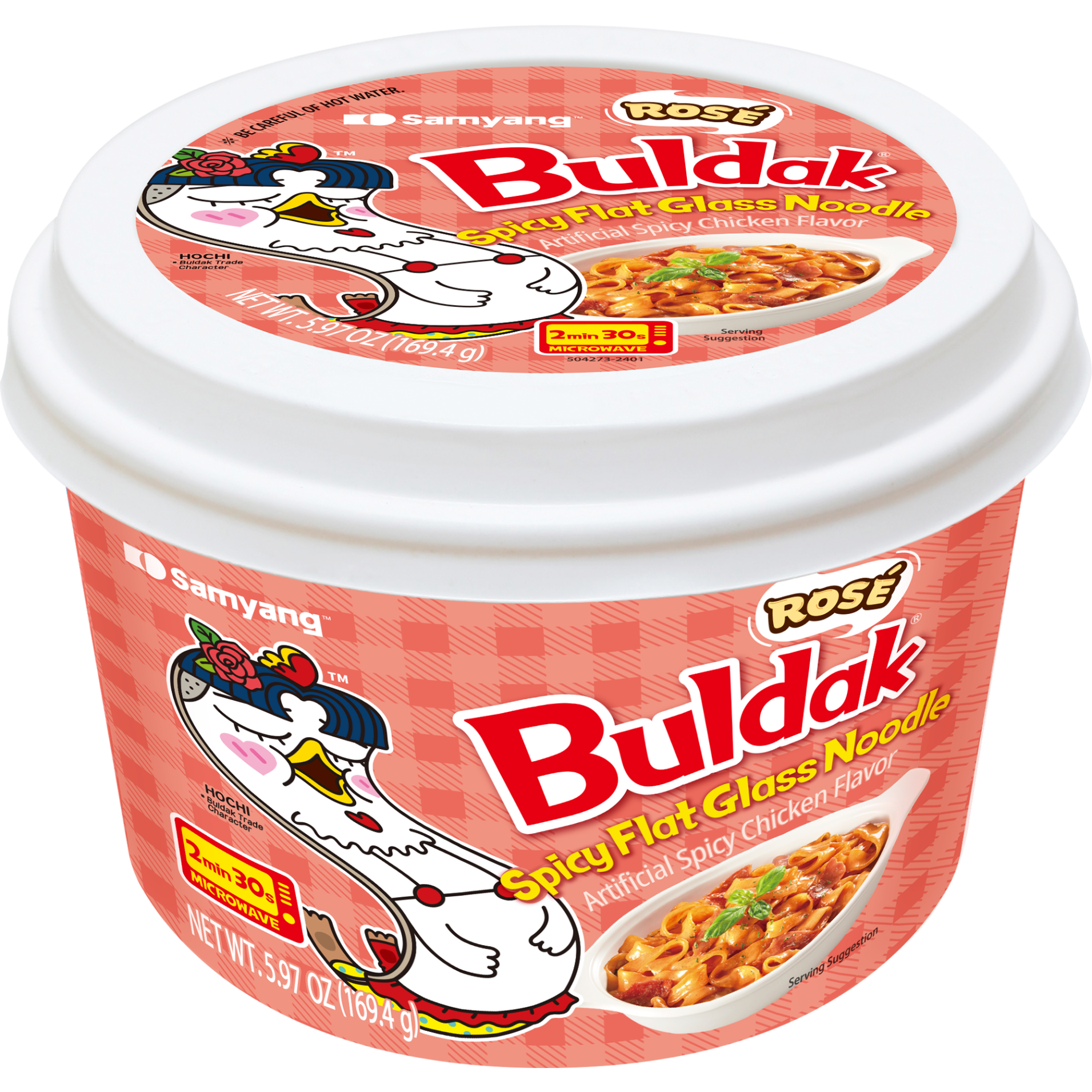Buldak Wide Glass Noodle Rose 169.4g